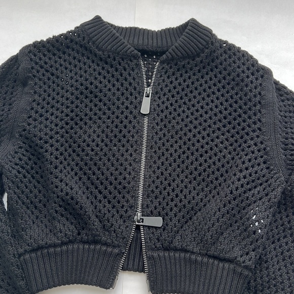 Open stitch crop bomber - Picture 5 of 9